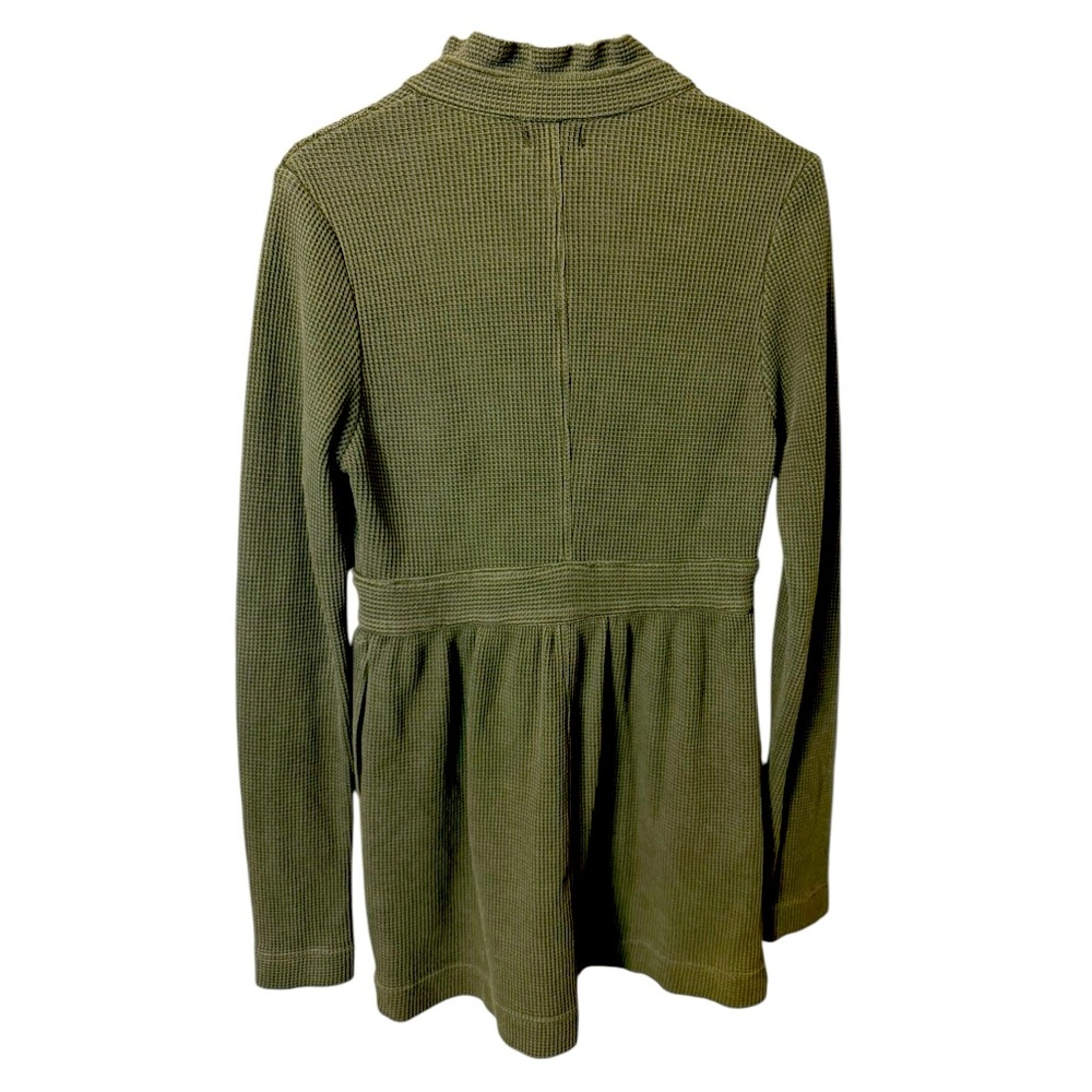 Tough Luv Waffle Knit Cardigan S Olive Green Cottagecore Sgt Pepper jacket - Picture 5 of 8